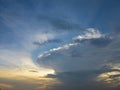 Beautiful sunset with cumulonimbus clouds abstract background Royalty Free Stock Photo