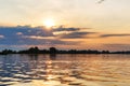 Beautiful sunset in Danube Delta