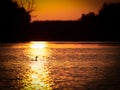 Beautiful sunset in the Danube Delta, Romania