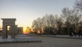 beautiful sunset in Debod temple in Madrid Royalty Free Stock Photo