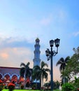 beautiful sunset at Dian Al-Mahri Gold Dome Mosque, Depok, West Java