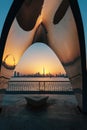 Beautiful sunset in Dubai from the creek harbor Royalty Free Stock Photo