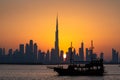 Beautiful sunset in Dubai from the creek harbor Royalty Free Stock Photo