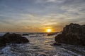 Sunset in El Matador Beach, California Royalty Free Stock Photo