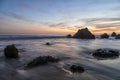 Sunset in El Matador Beach, California Royalty Free Stock Photo