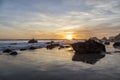 Sunset in El Matador Beach, California Royalty Free Stock Photo