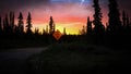 Beautiful sunset at End Road, Healy, Alaska Royalty Free Stock Photo