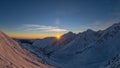 Beautiful sunset in Fagarasi mountains Royalty Free Stock Photo