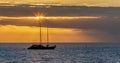 Sailboat Sunset In Galapagos Island