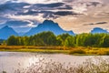 Beautiful Sunset at Grant Tetons Royalty Free Stock Photo