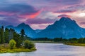 Beautiful Sunset at Grant Tetons Royalty Free Stock Photo