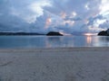 Beautiful sunset on Guam in Philippine sea