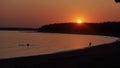 Beautiful sunset on the Gulf of Finland. Typical northern summer landscape