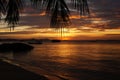 Sunset in the Gulf of Thailand Phu Quoc Island Vietnam Royalty Free Stock Photo