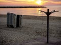 Beautiful sunset at Herzliya beach, Tel Aviv, Israel Royalty Free Stock Photo