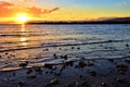 Beautiful sunset at Hickam Beach, Hawaii