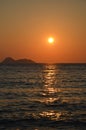 beautiful sunset in the island of crete