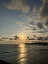 Beautiful sunset on the island of Lombok accompanied by a cool beach breeze