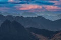 Beautiful sunset in the Italian mountains.Dolomiti,