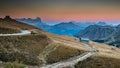 Beautiful sunset in the Italian mountains.Dolomiti,