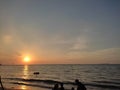 Beautiful sunset on jepara indoneaia beach