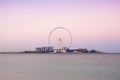 Beautiful sunset from Jumeirah Beach Residence overlooking Bluewaters Dubai Royalty Free Stock Photo