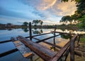 Beautiful sunset at Kampung Temiang in Ipoh, Malaysia