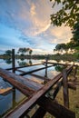 Beautiful sunset at Kampung Temiang in Ipoh, Malaysia