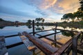 Beautiful sunset at Kampung Temiang in Ipoh, Malaysia