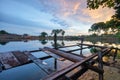 Beautiful sunset at Kampung Temiang in Ipoh, Malaysia