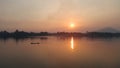 Beautiful sunset on the Kapuas river Royalty Free Stock Photo