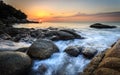 Beautiful sunset at Karon beach in Phuket Royalty Free Stock Photo