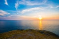 Beautiful sunset at Krating Cape, Nai Harn beach, Phuket, Thailand