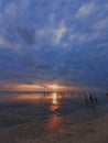 Beautiful sunset in Kuta Beach Bali Royalty Free Stock Photo