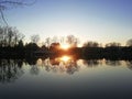 Beautiful sunset on the lake