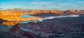 Panorama of lake powell and rock cliffs at alstrom point viewpoint, Utah, USA