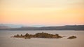 Beautiful Sunset in a lake`s island in Patagonia, Argentina Royalty Free Stock Photo