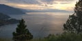 beautiful sunset on Lake Toba