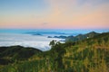 Sunset landscape with mountains and sky clouds Royalty Free Stock Photo