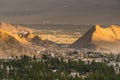 Beautiful sunset in leh city, view from shanti stupa