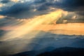 Beautiful Sunset and light beam Royalty Free Stock Photo