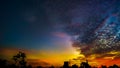 Beautiful sunset and the Mackerel sky Royalty Free Stock Photo