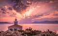 Beautiful sunset in Makarska, Croatia Royalty Free Stock Photo