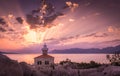 Beautiful sunset in Makarska, Croatia