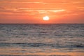Beautiful sunset in Mancora Beach - Mancora, Peru Royalty Free Stock Photo