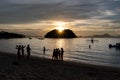 Beautiful sunset on the Maremegmeg Beach at El Nido, Palawan