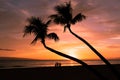 Beautiful Sunset on a Maui Beach Royalty Free Stock Photo