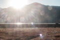 Beautiful sunset and meadow at Napa Lake Grassland, located in Zhongdian city  Shangri-La. landmark and popular spot for Royalty Free Stock Photo