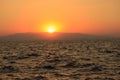 Beautiful sunset on Mediterrian sea in Antalya Royalty Free Stock Photo