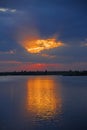 Beautiful sunset in Mekong River,sunset landscape